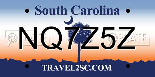 NQ7Z5Z South Carolina License Plate