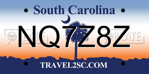 NQ7Z8Z South Carolina License Plate