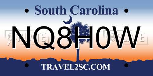 NQ8H0W South Carolina License Plate