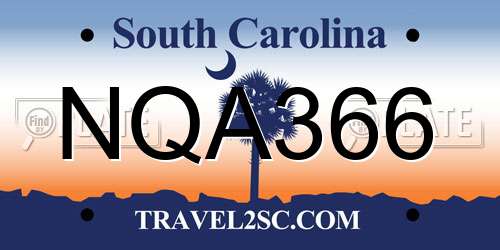 NQA366 South Carolina License Plate