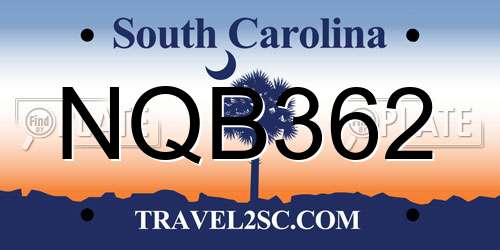 NQB362 South Carolina License Plate