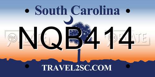 NQB414 South Carolina License Plate