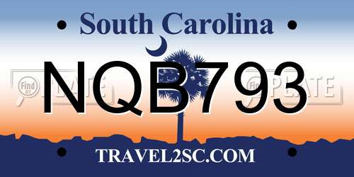 NQB793 South Carolina License Plate