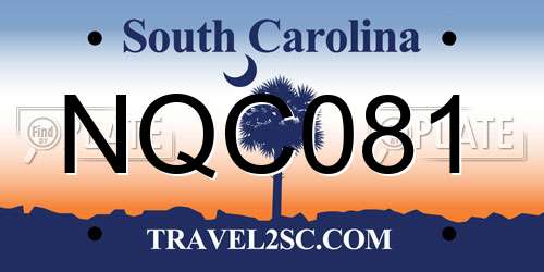 NQC081 South Carolina License Plate