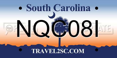 NQC08I South Carolina License Plate