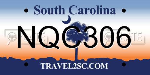 NQC306 South Carolina License Plate
