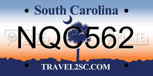 NQC562 South Carolina License Plate
