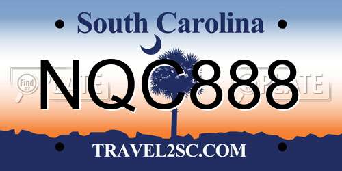 NQC888 South Carolina License Plate