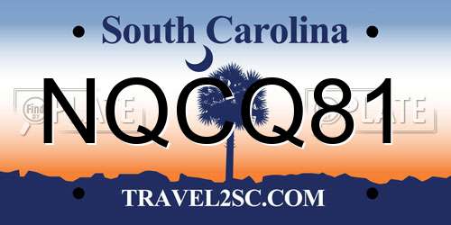 NQCQ81 South Carolina License Plate