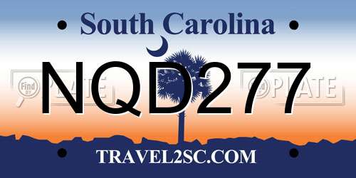 NQD277 South Carolina License Plate