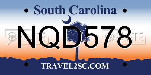 NQD578 South Carolina License Plate