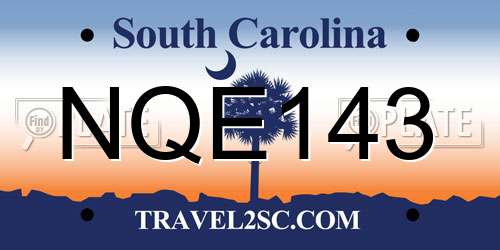 NQE143 South Carolina License Plate
