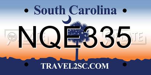 NQE335 South Carolina License Plate
