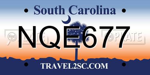 NQE677 South Carolina License Plate