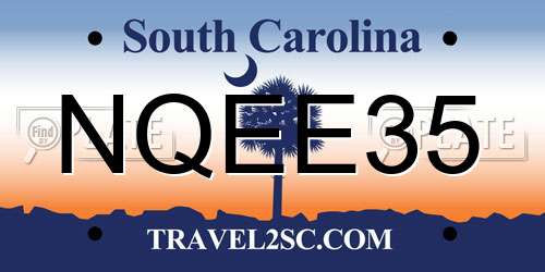 NQEE35 South Carolina License Plate