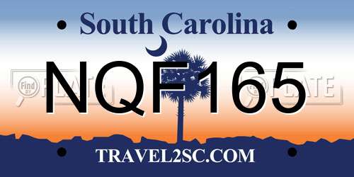 NQF165 South Carolina License Plate
