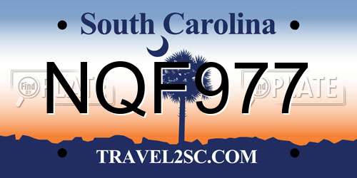 NQF977 South Carolina License Plate