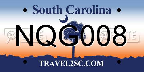 NQG008 South Carolina License Plate