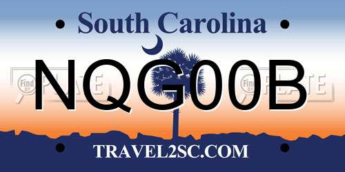 NQG00B South Carolina License Plate