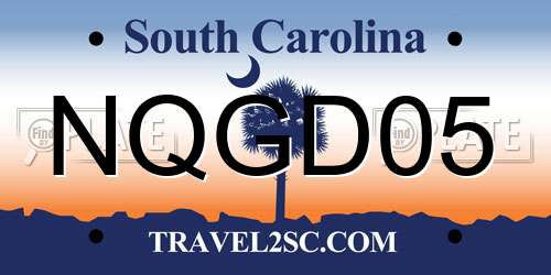 NQGD05 South Carolina License Plate