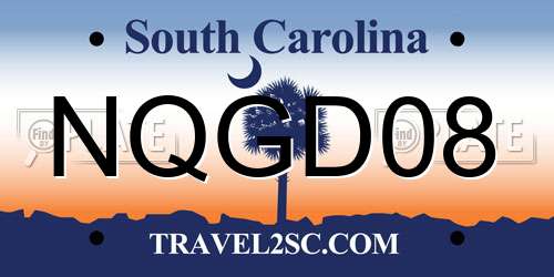 NQGD08 South Carolina License Plate