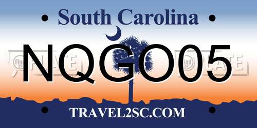 NQGO05 South Carolina License Plate