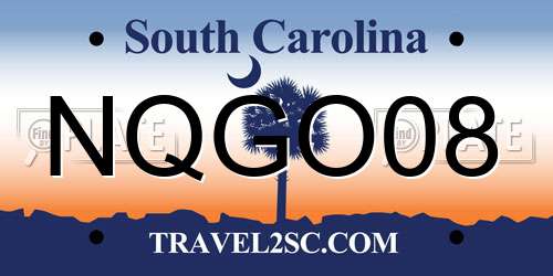 NQGO08 South Carolina License Plate