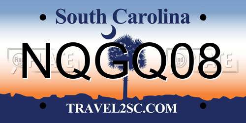 NQGQ08 South Carolina License Plate