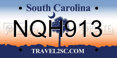 NQH913 South Carolina License Plate