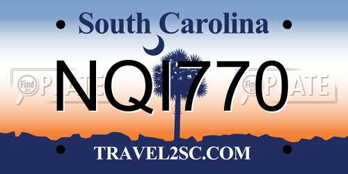 NQI770 South Carolina License Plate