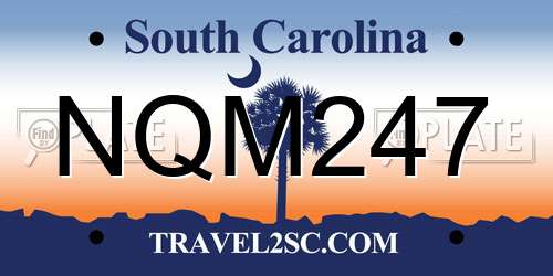 NQM247 South Carolina License Plate
