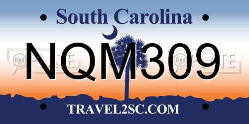 NQM309 South Carolina License Plate