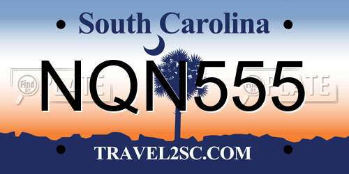 NQN555 South Carolina License Plate