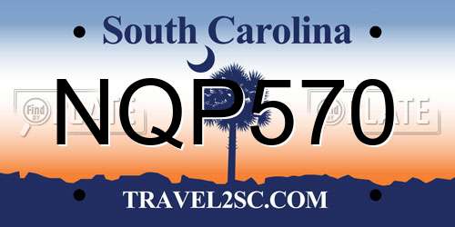 NQP570 South Carolina License Plate