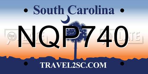 NQP740 South Carolina License Plate