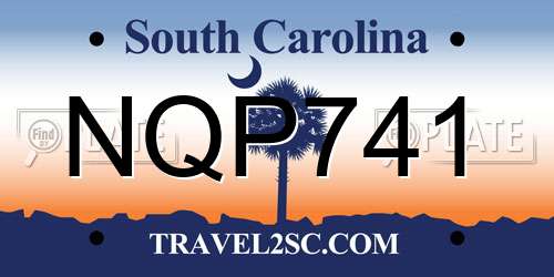 NQP741 South Carolina License Plate