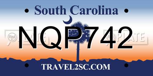 NQP742 South Carolina License Plate