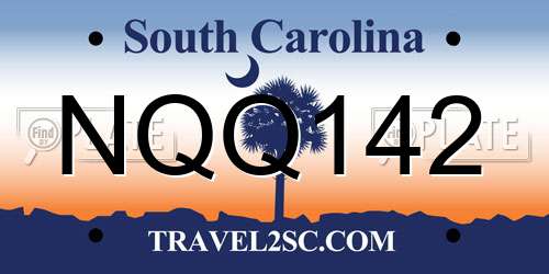 NQQ142 South Carolina License Plate
