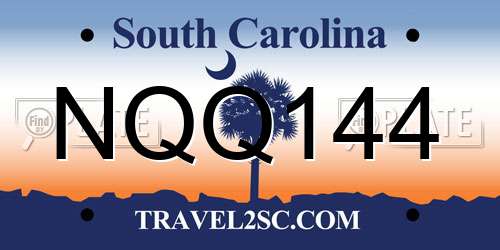 NQQ144 South Carolina License Plate