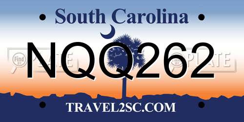 NQQ262 South Carolina License Plate