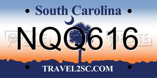 NQQ616 South Carolina License Plate