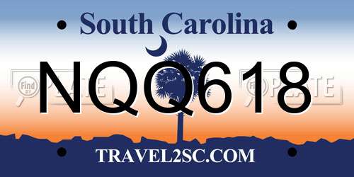 NQQ618 South Carolina License Plate