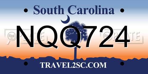 NQQ724 South Carolina License Plate