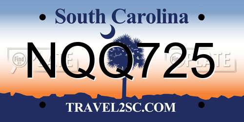 NQQ725 South Carolina License Plate