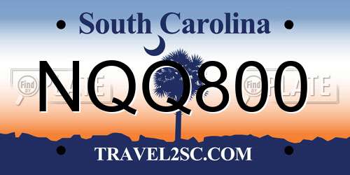 NQQ800 South Carolina License Plate