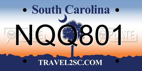 NQQ801 South Carolina License Plate