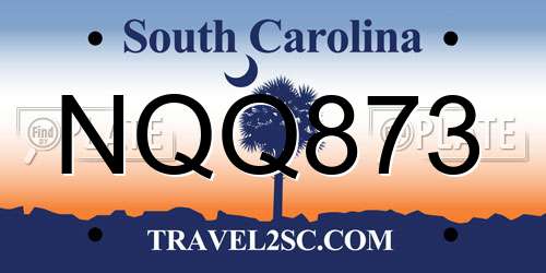 NQQ873 South Carolina License Plate