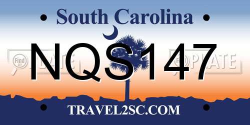 NQS147 South Carolina License Plate