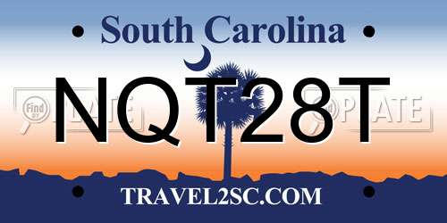 NQT28T South Carolina License Plate