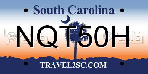 NQT50H South Carolina License Plate
